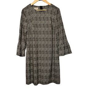 HOBBS Black & White 3/4 Circular Flounce Sleeve Dress-Size 8